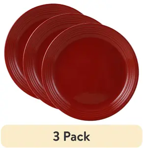 (3 pack) Chiara Round Stoneware Red Salad Plate