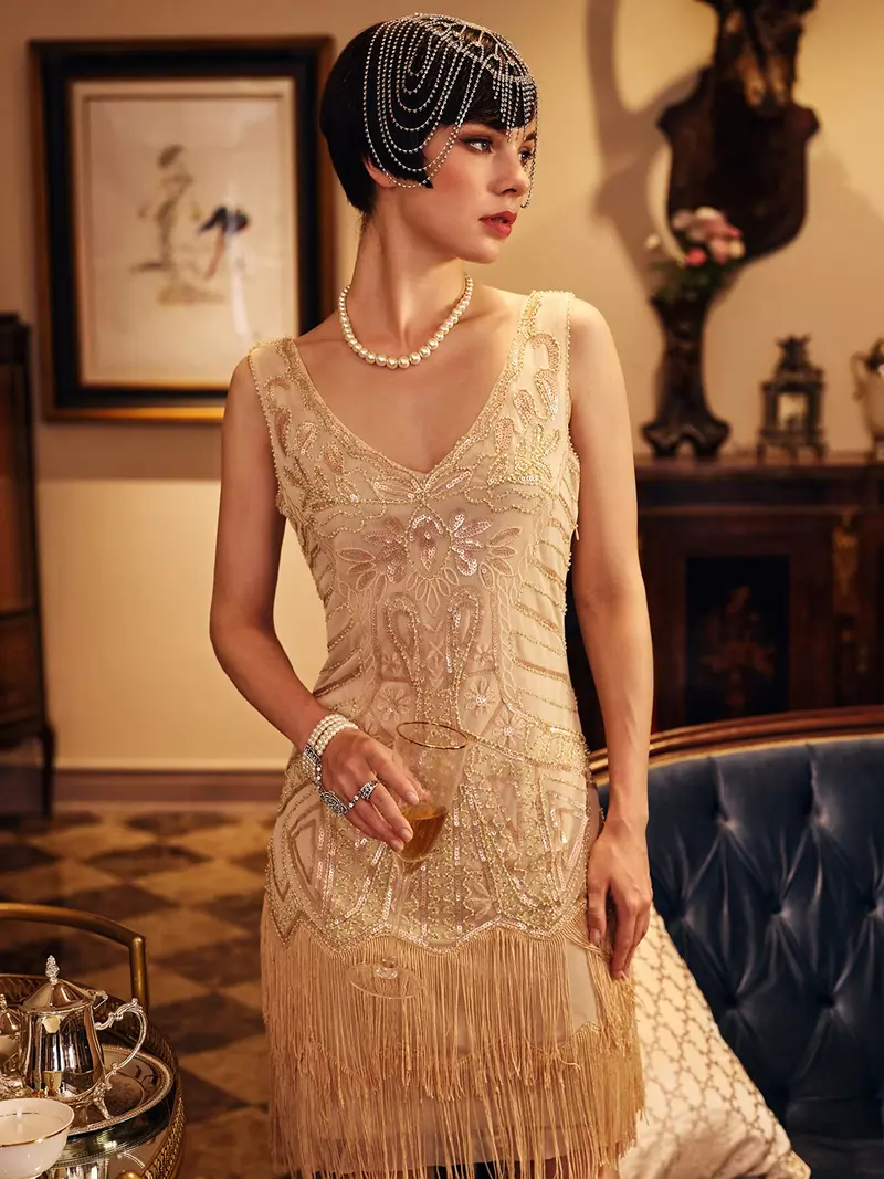 formal great gatsby dresses Queendancer Women Plus Size Sparkly Black Burgundy Roaring 20s Long 1920s Flapper  Dress Sequin Great Gatsby Dress – queendancer main image 0