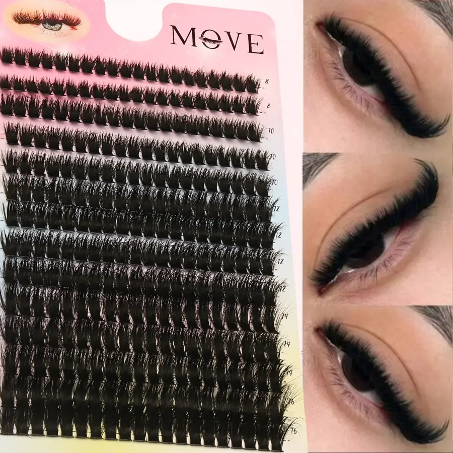 Multi-Style False Eyelash Set, 280 DIY 80D Volume Lash Clusters, Odorless Reusable Volume Lashes, Cat-Eye & Natural Look, 8–16 mm D-Curl DIY Eyelash Extensions, DIY Individual Lashes, Volume Eyelashes