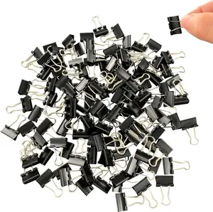 120Pcs Mini Binder Clips, 5/8 inch(15mm), Paper Clamps Small Size for Office Supplies, Black