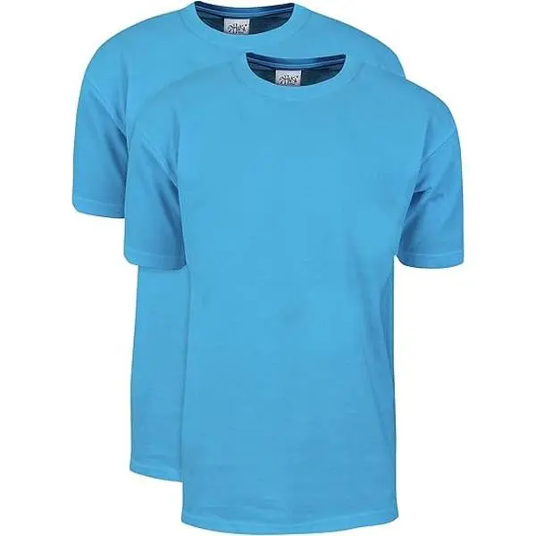 2 Pack Shaka Wear Men's Max Heavyweight Short Sleeve Crew Neck T-Shirt - Turquoise - Medium