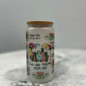 Friends 16oz frosted glass can cup