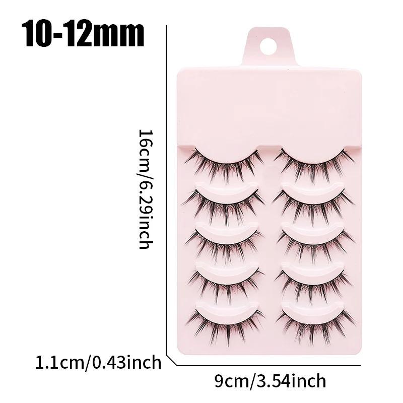 Fake Eyelash Anime Lashes 5 Pairs Little Devil Eyelashes Natural Daily Makeup Manga Eyelashes Clear Band Eyelashes