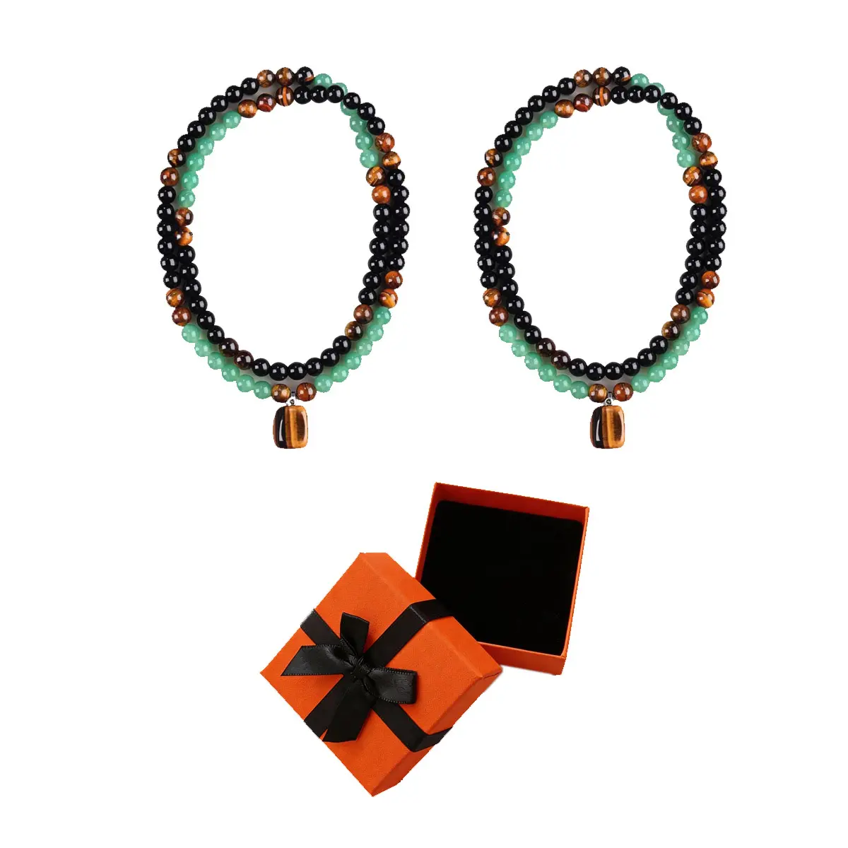 Orange gift box + necklace*2