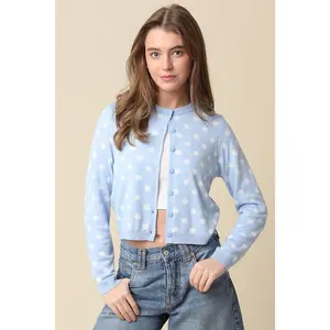 Callie Polka Dot Cropped Cardigan