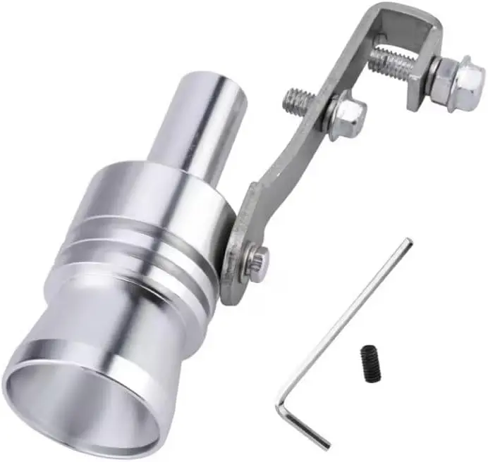 Silver Car Turbo Whistle Car Turbo Sound Exhaust Whistle Muffler Auto Blowoff Valve Simulator Turbine Pipe Whistle,Exhaust Pipe Blow-Off Vale Simulator Whistle Effortless Exhaust and Emissions