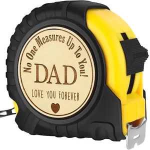 Fathers Day Birthday Gift for Dad, Gifts from Son Daughter for New Daddy Father in Law, Useful Engraved 25 FT Tape Measure Gift for Woodworker Carpenter