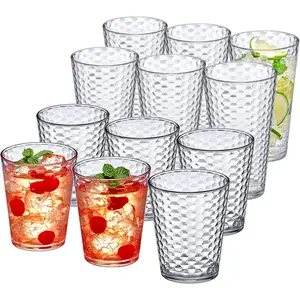 - Snowflake - 16-Ounce and 24-Ounce Tumblers (Set of 12), Clear  Plastic Cups, Stackable, , Shatter-Proof, Dishwasher-Safe