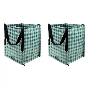 DuraSack Set of (2) 22-Gal Gingham Heavy Duty Home & Yard Tote