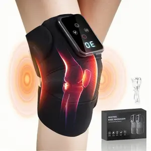 LEERCON Knee Massager with Vibration,Cordless Heat Massage Knee Brace with 6 Heat Levels & 9 Massage Mode & 5000 mAh,for RelaxKnee,Elbow,Joint,Shoulder