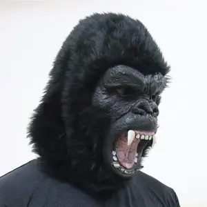 Halloween Costume Accessory, Dinosaur King Kong Latex Mask Headpiece, Party Dress-Up Prop for Adults & Kids, Perfect for Halloween Events