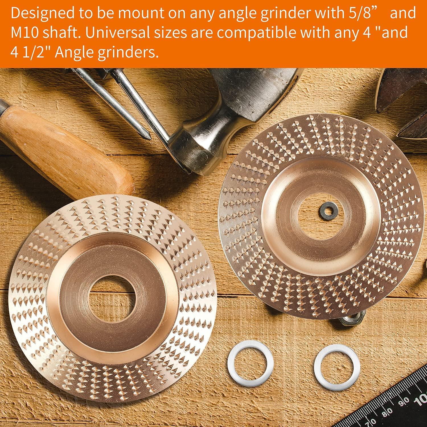 3PCS Wood Carving Disc Set for 4" or 4 1/2" Angle Grinder with 5/8"Arbor, Grinding Wheel Shaping Disc for Wood Cutting, Grinder CuttingWheel Attachments 3PCS Wood Carving Disc Set for 4" or 4 1/2" Angle Grinder with 5/8"Arbor, Grinding Wheel Shaping Disc for Wood Cutting, Grinder CuttingWheel Attachments