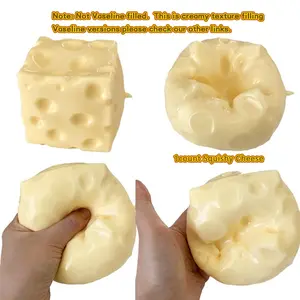 Moldable Squishy Cheese Block, Giant Yellow Fidget Toy with Slow Rebound & Non-Rebound, ASMR Stress Ball with Squeeze Feature for Play & Relaxation, Decompression Squeeze