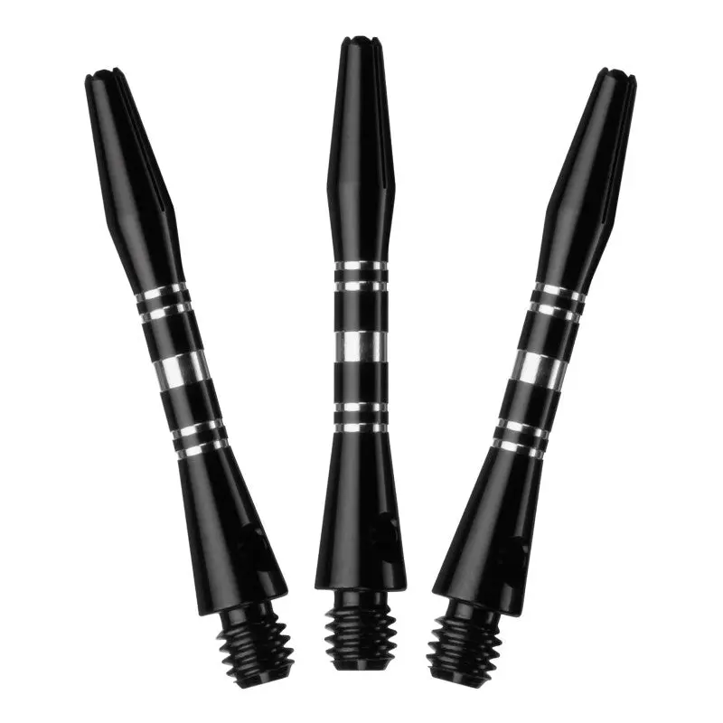 Darts Gear: Short Black Dart Shafts, 3-Pack with Locking Holes for Secure Barrel Grip and Optimal Trajectory