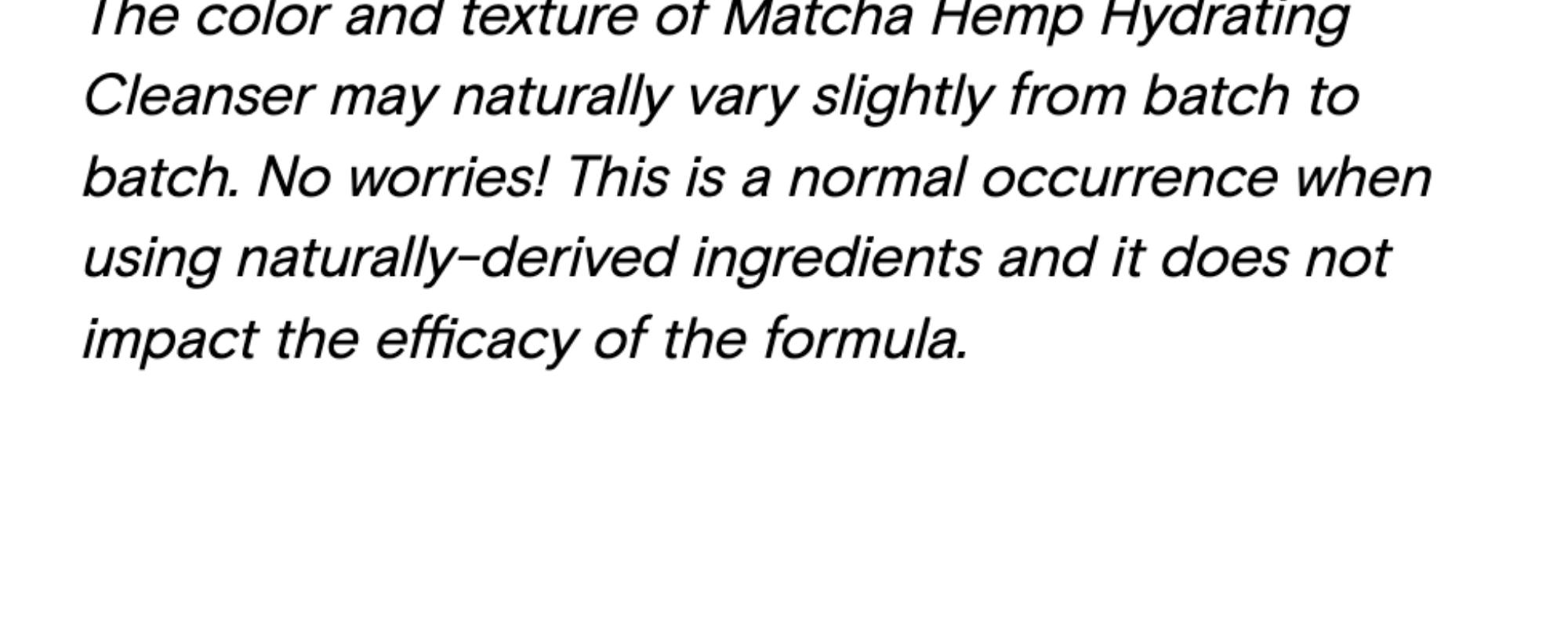 Matcha Hemp Hydrating Cleanser