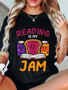 100% Cotton Reading My Jam Read Reading Book Librarian Men Women T-Shirt