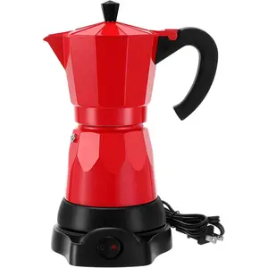 Cafeteras Electricas Modernas Moka Pot, Italian Coffee Espresso Machine, 6 Cup Cuban Coffee Maker with Detachable Base & Overheat Protection, Greca Electrica De Cafe  for Travel