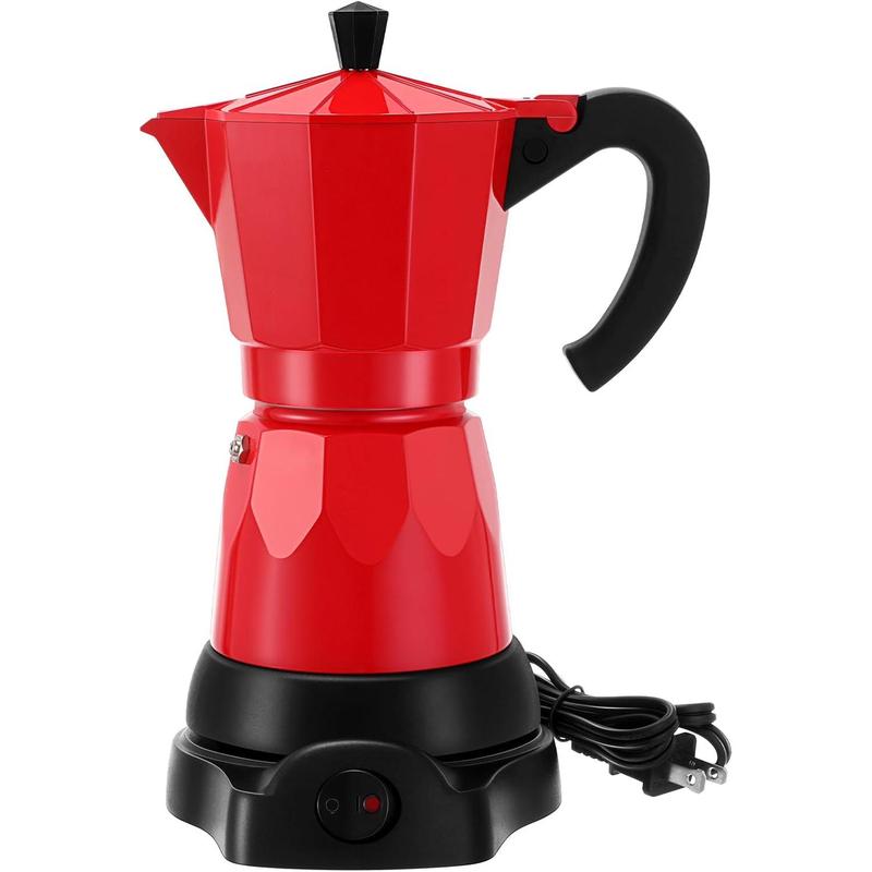 Cafeteras Electricas Modernas Moka Pot, Italian Coffee Espresso Machine, 6 Cup Cuban Coffee Maker with Detachable Base & Overheat Protection, Greca Electrica De Cafe  for Travel