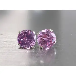 4mm Alexandrite 14k Gold Stud Earrings, 0.25ct per stone Gemstone, Pushback, Screw Back Options June Birthstone Jewelry Elegant Gift for Her