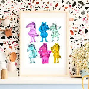 Colorful Horse Art Print Decor Poster
