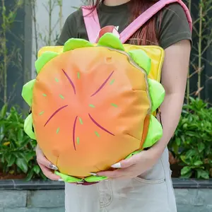 Novelty Hamburger Backpack - Fun Food-Themed Daypack for Women, Polyester Lined, Zip Closure, Perfect for Casual Outings, Everyday Backpack | Fun Foodthemed Design | Pu Material Backpack