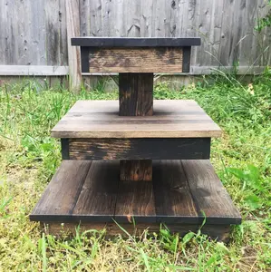 Rustic Cupcake Stand - 3 Tier Wood Cup Cake Display - Rustic Wedding Decor