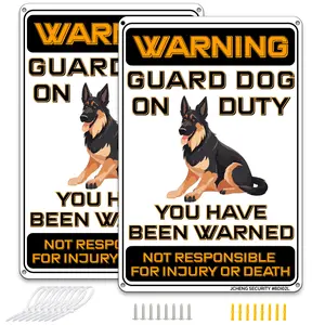 Beware of Dog Signs Do Not Enter Keep Out Aluminum Sign 12x8 Inch 2pack with Mounting Hardware for Home Farm Yard Garden Wall Decor Black tin sign wall decor sign warning sign yardsigns  house sign Kit private property Stainless Steel Reflective Christmas