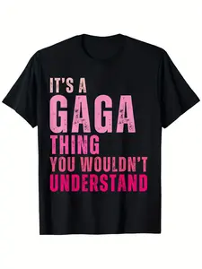 Celebrate Vintage Style with a Bold Pink It’s a Gaga Thing You Wouldn’t Understand T Shirt Featuring Distressed Print Comfortable Loose Fit and All Season Versatility