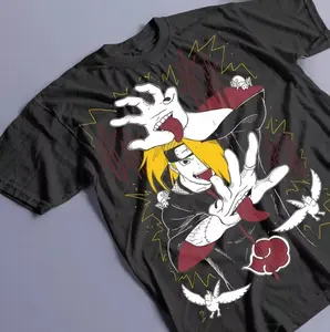 Anime Deidara T-Shirt, Naruto Madara Sasuke Tees, Akatsuki Soft Style Tee, No-Fade Colors, Wash After Wash, Go-To Outfit, No