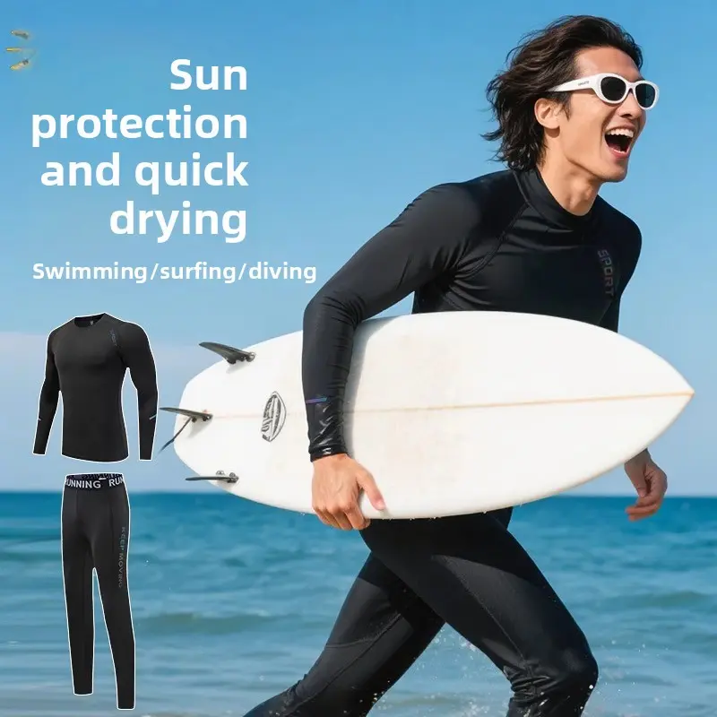 Men's swimsuit, wetsuit, sun protection, long-sleeved trousers, full body jellyfish suit, swimming, surfing, snorkeling, swimsuit.