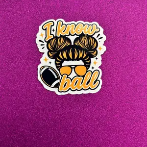 Ladies Football Vinyl Decal Stickers yellow and black 4pc - Self Adhesive Matt Labels, Durable, Salt Spray-Resistant, Abrasion-Resistant for Laptop, Water Bottle