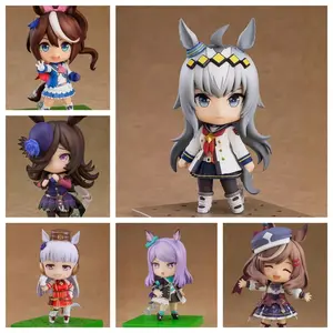 10cm Umamusume Mini Figure Set, Cute Anime Race Girl Statues w/ Base, Desktop Collectible for Fans - 6pcsChristmas gift