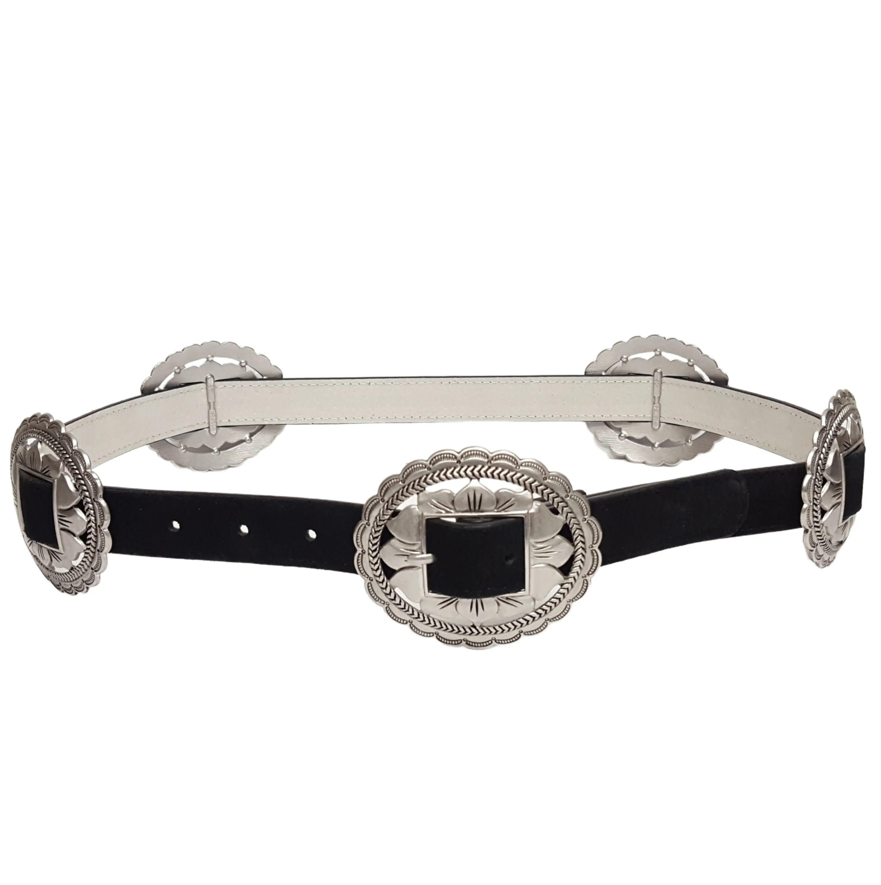 Matching Floral Buckle & Concho Belt in Genuine Suede  display picture 2