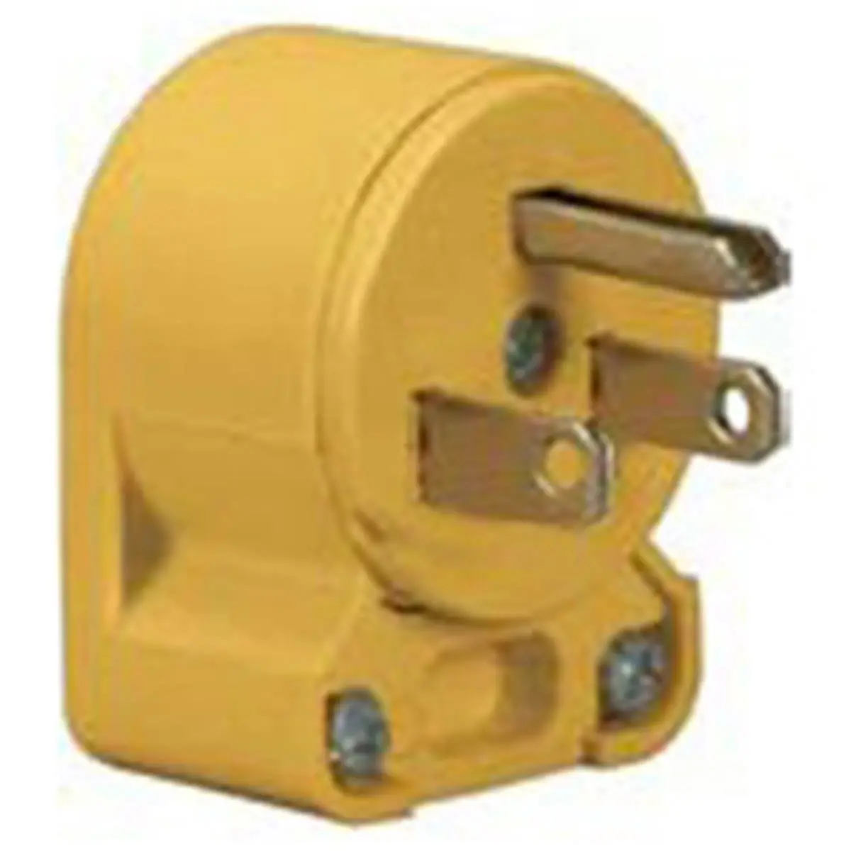 Cooper Wiring Heavy Duty Grade Vinyl Plug - 15A Rating, 125V, 2-Pole, Brass, 3-Wire Grounding, Yellow, Accepts 0.25-0.655 Cord Diameter, for Automotive Brake System Parts