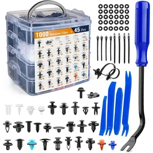 Nilight 1045Pcs Car Push Retainer Clips & Auto Fasteners Assortment - 30 Popular Sizes Nylon Bumper Fender Rivets, Fasteners Remover, 10 Cable Ties for GM Vehicles, Car Accessories, Auto Parts Accessories