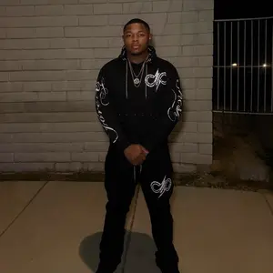 Forever Fresh Rhinestone Tracksuit Set – Premium Black Hoodie & Jogger Set for Men