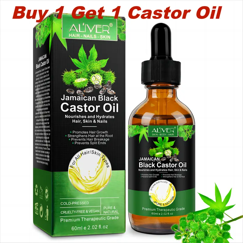 Aliver Natural Botanical Plant-Based Care Massage Oil with Black Castor, Soothing, Repairing & Rosemary Leaf Benefits for Hair & Body Moisturization (60ml/2.04 fl oz), Soothing Oil