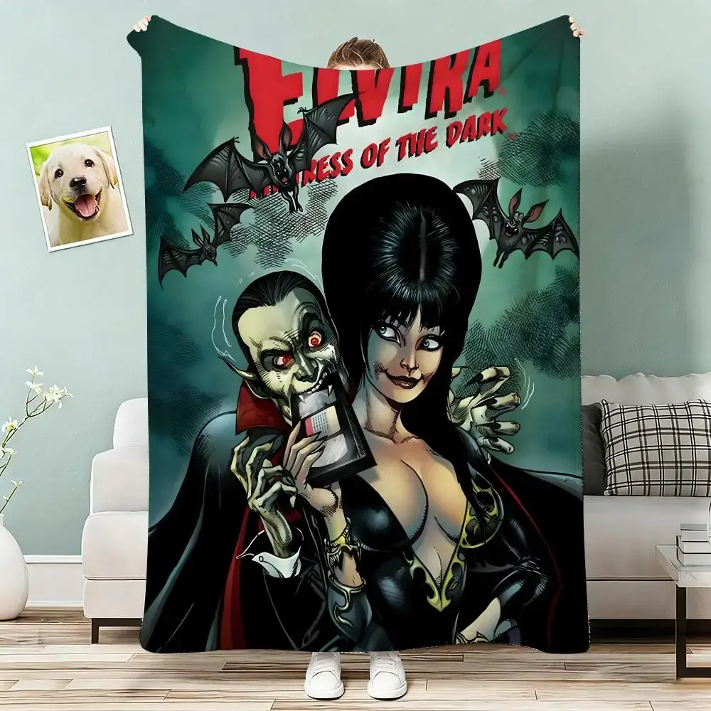 Elvira Mistress of the Dark Throw Lightweight 240g Flannel Blanket Soft Skin-friendly for Summer Cooling