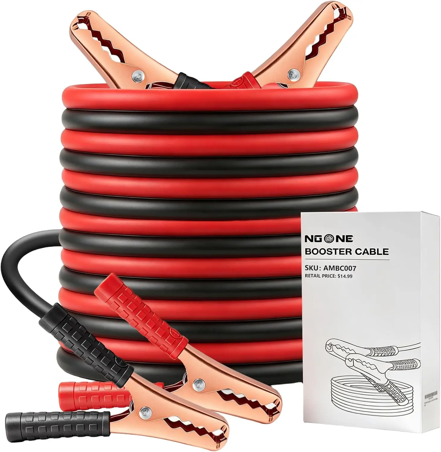 Heavy Duty Car Battery Jumper Cables, 10-Ft Automotive Jump Leads for Jump Starting Dead or Weak Batteries