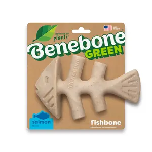Green Fishbone |  Plant-Based Dog Chew Toy for Moderate Chewers | Real Flavor & Long-Lasting Play