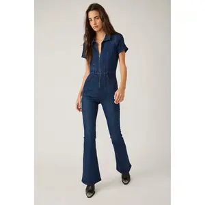 Free People Jayde Flare Jumpsuit - Night Sky