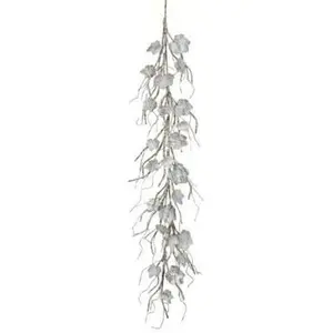 60" Frosted Grape Leaf on Birch Garland