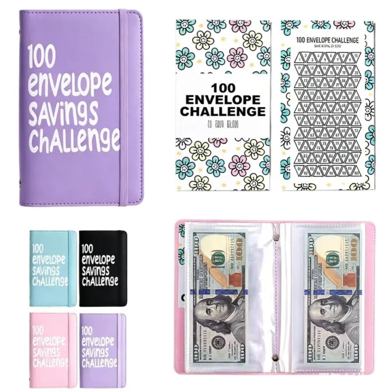 100-Day Money Saving Challenge Binder with Cash Envelopes, Daily Savings Tracker Budget Planner, $5,050 Savings Goal Book, Financial Organizer for Adults, Money Management System, Habit Building Savings Planner Gift