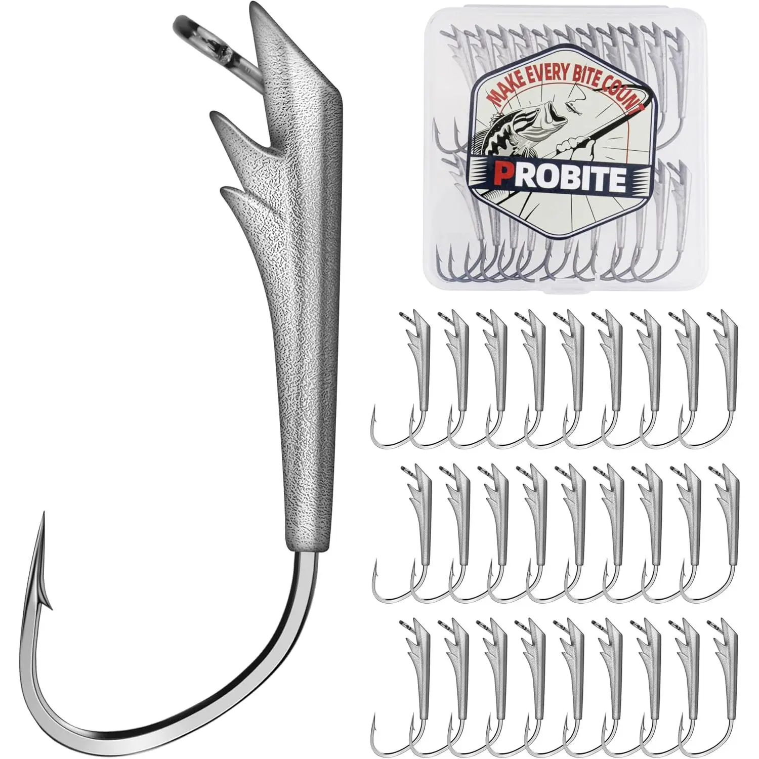 30PCS Ozark Rig Hooks – Razor-Sharp Fishing Hooks, Corrosion-Resistant Bass Fishing Tackle for Crappie, Trout & Walleye