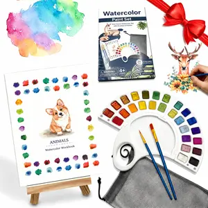 Watercolor Workbook for Adults ,coloring books,Watercolor Paint Set with 300GSM Thick Paper, Beginner Friendly Coloring Book Kit for Stress Relief Art Supplies Art Kits