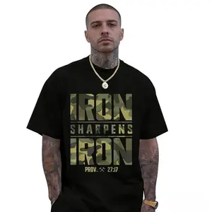 Men's Oversized Cotton T-Shirt with Graphic Camouflage – Durable, Washable, Summer Style