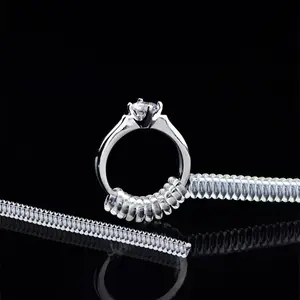 4pcs different-sized transparent spring ring size regulators, invisible ring size reducer, suitable for loose rings, comfortable and safe accessories