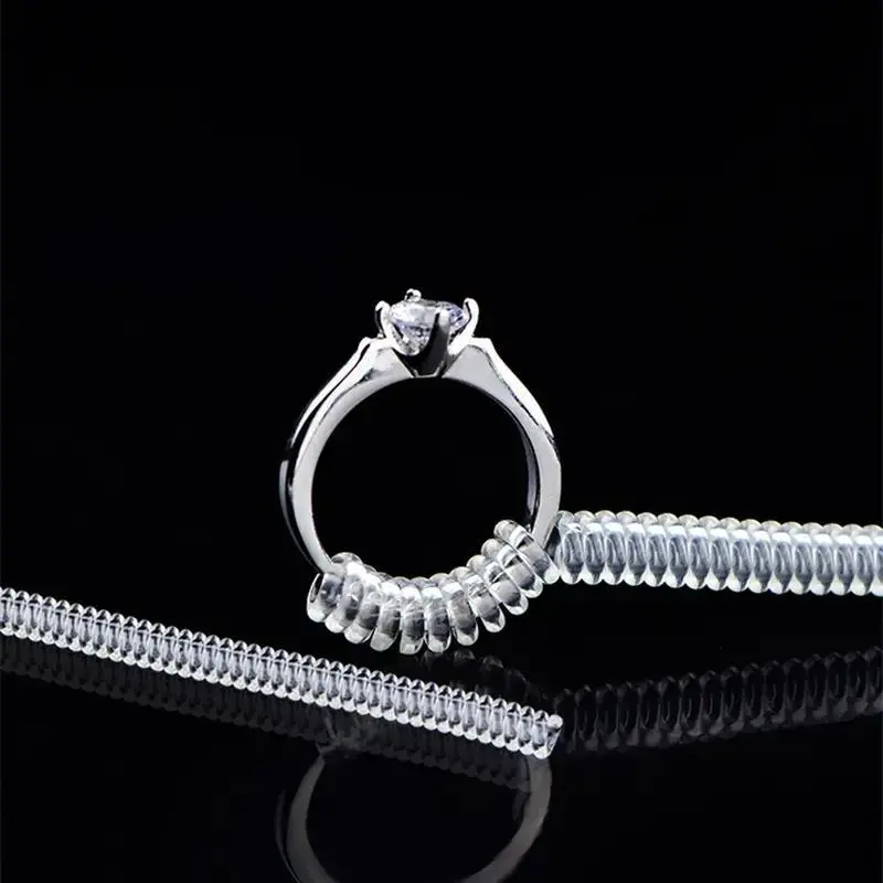 4pcs different-sized transparent spring ring size regulators, invisible ring size reducer, suitable for loose rings, comfortable and safe accessories
