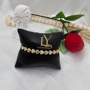 LaYaiBoutique #2149 High Quality 14k Gold Plated Heart Bracelet