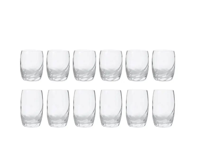 Bronte 12-Piece Glass Drinkware Set, Including 12 oz and 16 oz Drinking Glasses for Kitchen Use